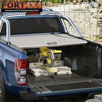COUVRE BENNE COULISSANT MOUNTAIN TOP FORD RANGER 2016+ SUPER CAB GRIS COMPATIBLE ROLL BAR ORIGINE