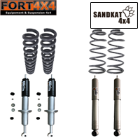 SANDKAT 4X4 - Kit suspension réhausse +45/50mm pour Toyota LandCruiser KDJ 120 comprend : 2 ressorts avant +55kg - 2 ressorts arrières +100kg - 4 amortisseurs Nitrogas
