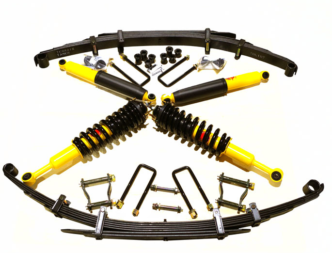 TERRAIN TAMER-KIT DE SUSPENSION TERRAIN TAMER REHAUSSE +40/50MM AVEC COMBINE PRE-ASSEMBLE POUR NISSAN NAVARA D23 RESSORT ARRIERE A LAMES