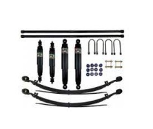 EFS- KIT SUSPENSION +4CMS- 4 AMORTISSEURS ELITE-2 LAMES +200KG +SILENT BLOCS + 2 BARRES DE TORSION+ 2 JUMELLES