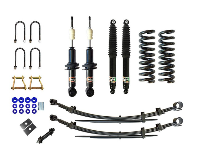EFS-Kit suspension réhausse +40mm Ford Ranger à partir de 2019 comprend : - 2 Ressorts 60 A 120 KG - 2 Lames +300KG - 4 Amortisseurs XTR FOAM CELL - 2 Jeux de Brides - 1 Boîte de Bague+ 2 JUMELLES ET AXES