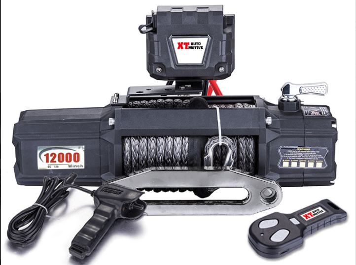 TREUIL XT 12000 12V TEXTILE « VERSION PRO » capacité de charge 12 000 lb (5 400 kg), robuste ,  Moteur de 6,0 ch