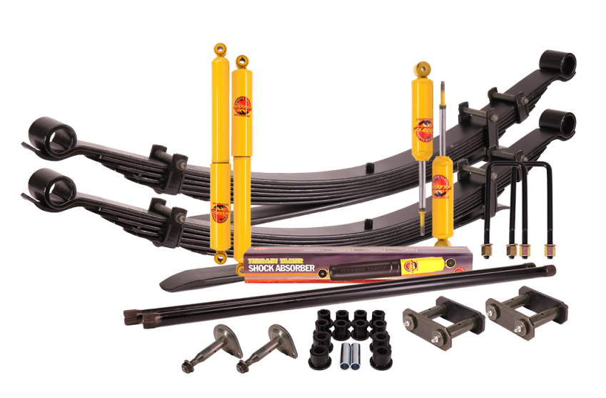 TERRAIN TAMER KIT DE SUSPENSION REHAUSSE +40/50MM POUR NISSAN NAVARA D21/D22- choix du tarage des lames