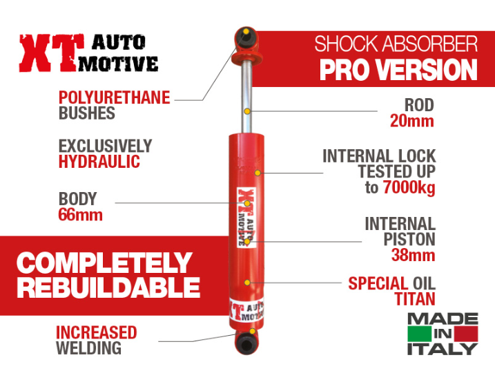 AMORTISSEUR XT AUTOMOTIVE « VERSION PRO » POUR NISSAN PATROL GR Y60 ARRIÈRE + 15 cms