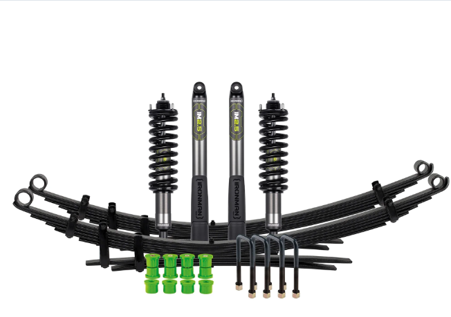 IRONMAN4X4-KIT SUSPENSION -4 amortisseurs IM2.5 reglables + 2 lames + 600 kg silent bloc + brides