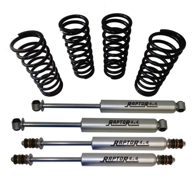 KIT SUSPENSION + 4CMS  -4 ressorts . – 4 amortisseurs , équipés de soufflets