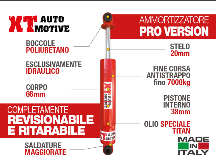 Amortisseur arrière XT AUTOMOTIVE « PRO VERSION » pour Nissan Patrol GR Y61 + 15 cms