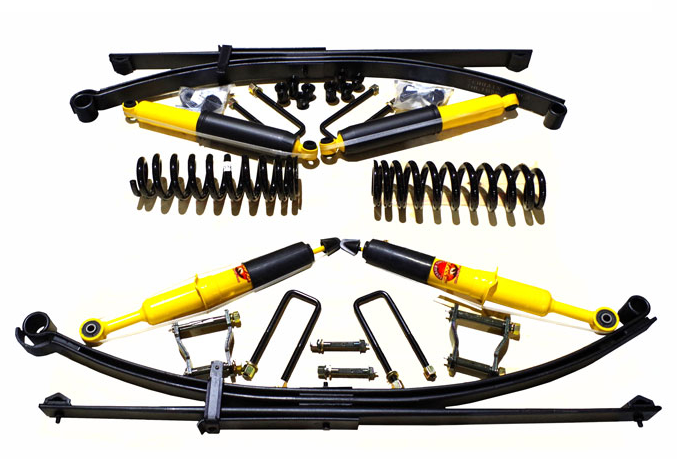 KIT DE SUSPENSION TERRAIN TAMER AVEC LAMES PARABOLIQUES 700-850KG REHAUSSE +40/50MM POUR MITSUBISHI L200 A PARTIR DE 2015 ET FIAT FULLBACK