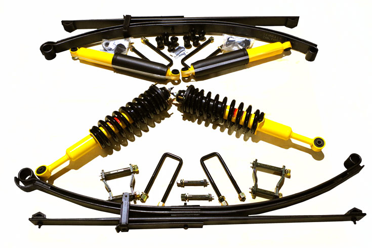 KIT DE SUSPENSION TERRAIN TAMER COMBINÉ ASSEMBLÉ AVEC LAMES PARABOLIQUES 0-400KG REHAUSSE +40/50MM POUR MITSUBISHI L200 A PARTIR DE 2015 ET FIAT FULLBACK
