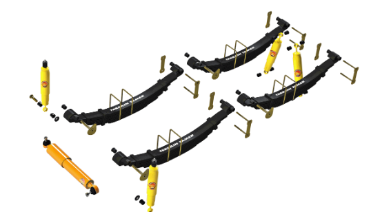 TERRAIN TAMER-KIT SUSPENSION COMPLET + 50 MM -4 LAMES + BRIDES + JUMELLES-SILENTS BLOCS 