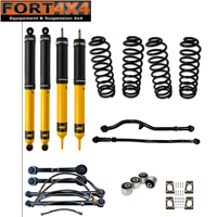 OME N4- KIT SUSPENSION +10cm qui comprend  :   4 AMORTISSEURS NITRO+ - 4 RESSORTS MEDIUM - 4 TIRANTS ARRIERES - 2 BARRES PANHARD - SB3° - CALES DE BOITE - FLEXIBLES DE FREIN 