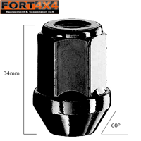 5 ECROUS 1/2 19mm cône 60° BLACK