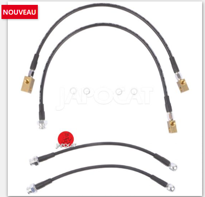 Kit flexibles de frein type Aviation +10 cm PATROL 160 ET 260 Jusqu'a 01/08/1993