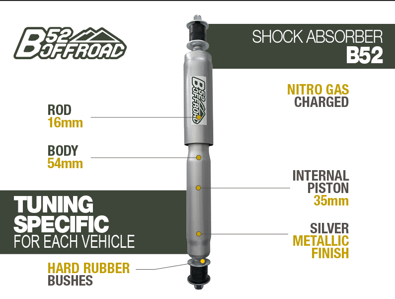 Amortisseur tout-terrain B52 pour Nissan Patrol 2.8TD avant + 5 cms