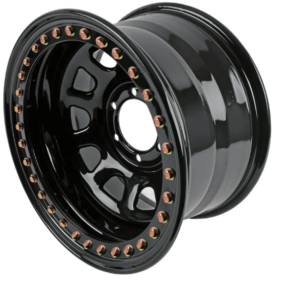 PACK 4 JANTES ACIER BEADLOCK DAYTONA NOIR BRILLANT 10X15-6X139.7 ET -44 CB110 MM