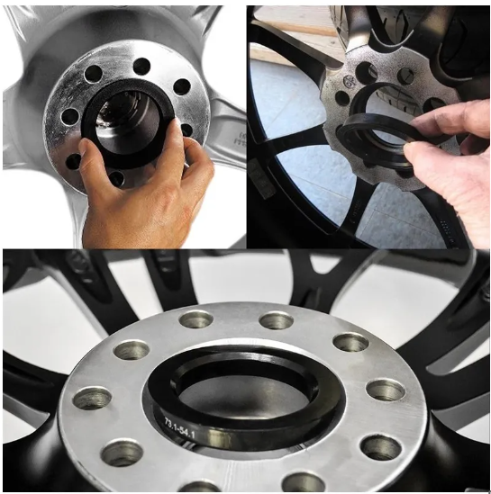 kit de 4 bagues de centrage 110 Mm a 100 Mm Aluminium noir