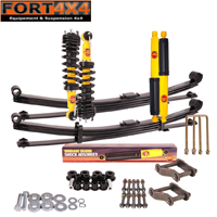 TERRAIN TAMER - KIT DE SUSPENSION COMBINÉ ASSEMBLÉ REHAUSSE +40/50MM AVEC LAMES PARABOLIQUES (0/400KG) POUR VOLKSWAGEN AMAROK (2023+)