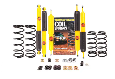 TERRAIN TAMER-KIT SUSPENSION NISSAN PATROL Y 60 3PORTES +40 MM- 4 AMORTISSEURS + 2 RESSORTS ARRIERE CONFORT +50 KG ET50 KG AVANT+amortisseur de direction