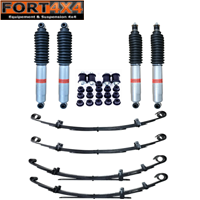 KIT SUSPENSION SAMOURAI 410-413 + 5 CMS -4 AMORTISSEURS NITROGAS + 4 PAQUETS DE LAMES ET SILENTS BLOCS ET BRIDES DE LAMES