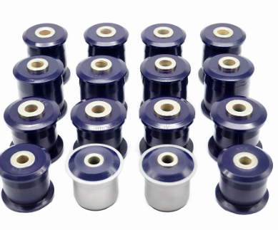 Kit de silentblocs de bras de suspension en polyuréthane (avant + arrière) Jeep Wrangler JK (2007-2018)