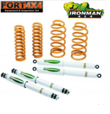 IRONMAN 4X4 - Kit suspension réhausse +50mm Toyota Land Cruiser LJ70 LJ73 KZJ70 KZJ73 (phares carrés) comprend : 2 ressorts AV + 50-/100KG-2ressorts ar 150 KG A 300KG , 4 amortisseurs Response
