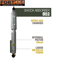 B52 - AMORTISSEUR REHAUSSE +4CM A GAZ Corps extérieur de 54 mm  Piston interne de -35 mm  Potence de -16 mm