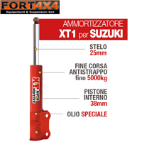 XT AUTOMOTIVE - REHAUSSE +4CM HYDRAULIQUE boîtier externe méga de 58 mm piston interne de 38 mm Potence -25 mm