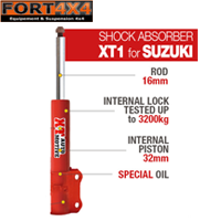 XT-AUTOMOTIVE AMORTISSEUR REHAUSSE +4CM HYDRAULIQUE corps externe de 50 mm piston interne de 32 mm Potence de -16 mm