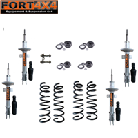 Kit suspension Nitrogas réhausse +40mm Dacia Duster comprend : 2 paires de ressorts médium, 2 kits correcteur d angle, 4 amortisseurs renforcés,4 coupelles