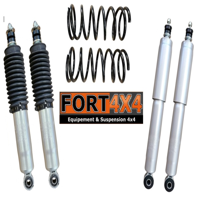 FORTLINE Kit Pajero Long 1991 2000 - 5 portes - + 40 mm comprend 2 ressorts arrières, 2 amotisseurs avants et 2 arrières Nitrogas